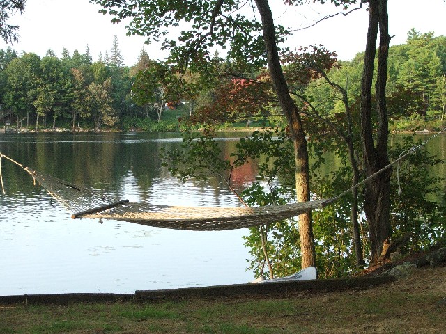 Northwood NH hammock at Harvey Lake